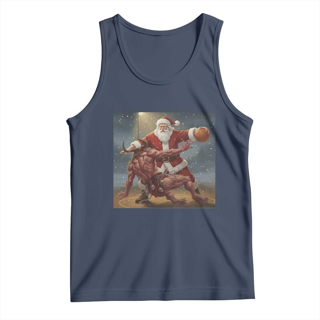 Funny Santa Basketball Tank Top Satan Christmas Meme - Wonder Print Shop