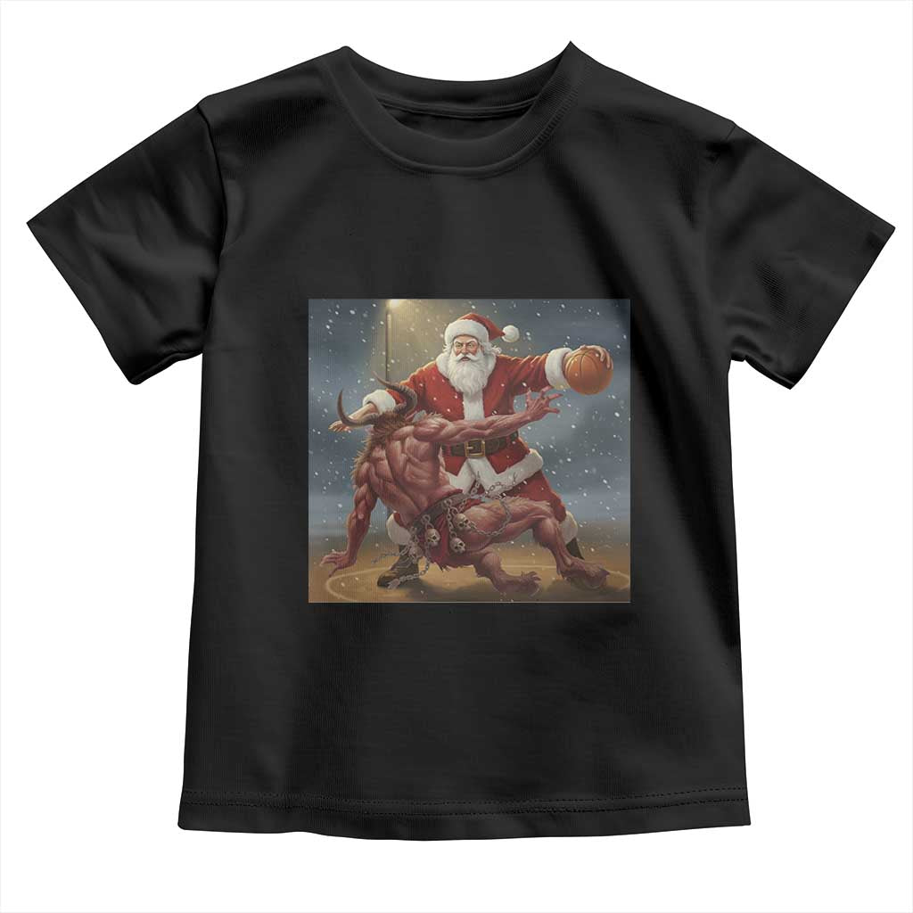 Funny Santa Basketball Toddler T Shirt Satan Christmas Meme - Wonder Print Shop