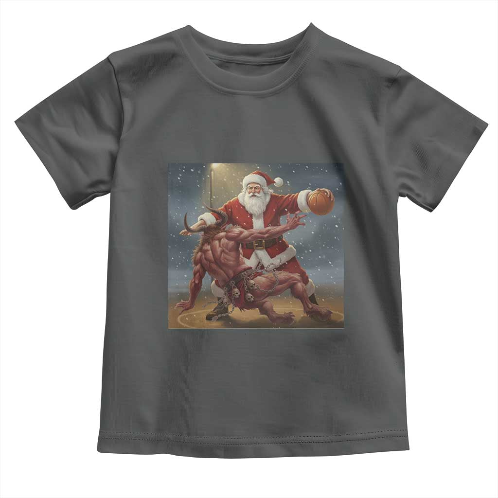 Funny Santa Basketball Toddler T Shirt Satan Christmas Meme - Wonder Print Shop