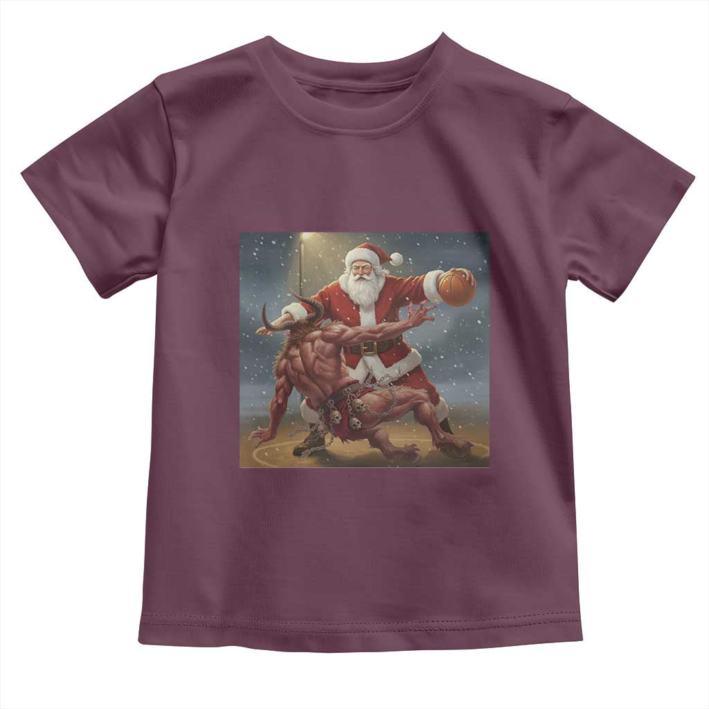 Funny Santa Basketball Toddler T Shirt Satan Christmas Meme - Wonder Print Shop