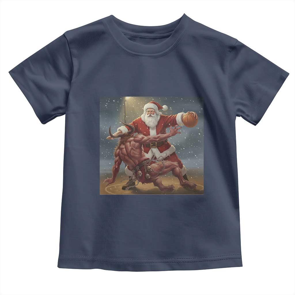 Funny Santa Basketball Toddler T Shirt Satan Christmas Meme - Wonder Print Shop