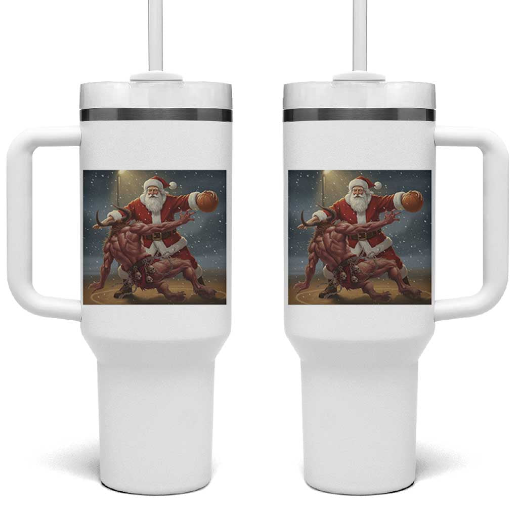 Funny Santa Basketball Tumbler With Handle Satan Christmas Meme - Wonder Print Shop
