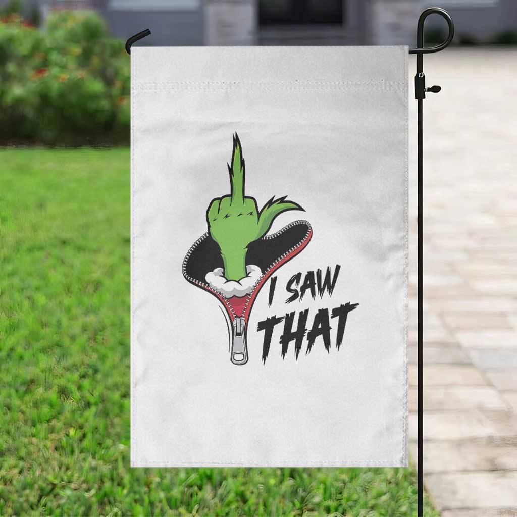 I Saw That Garden Flag Funny Elf Hand Christmas - Wonder Print Shop