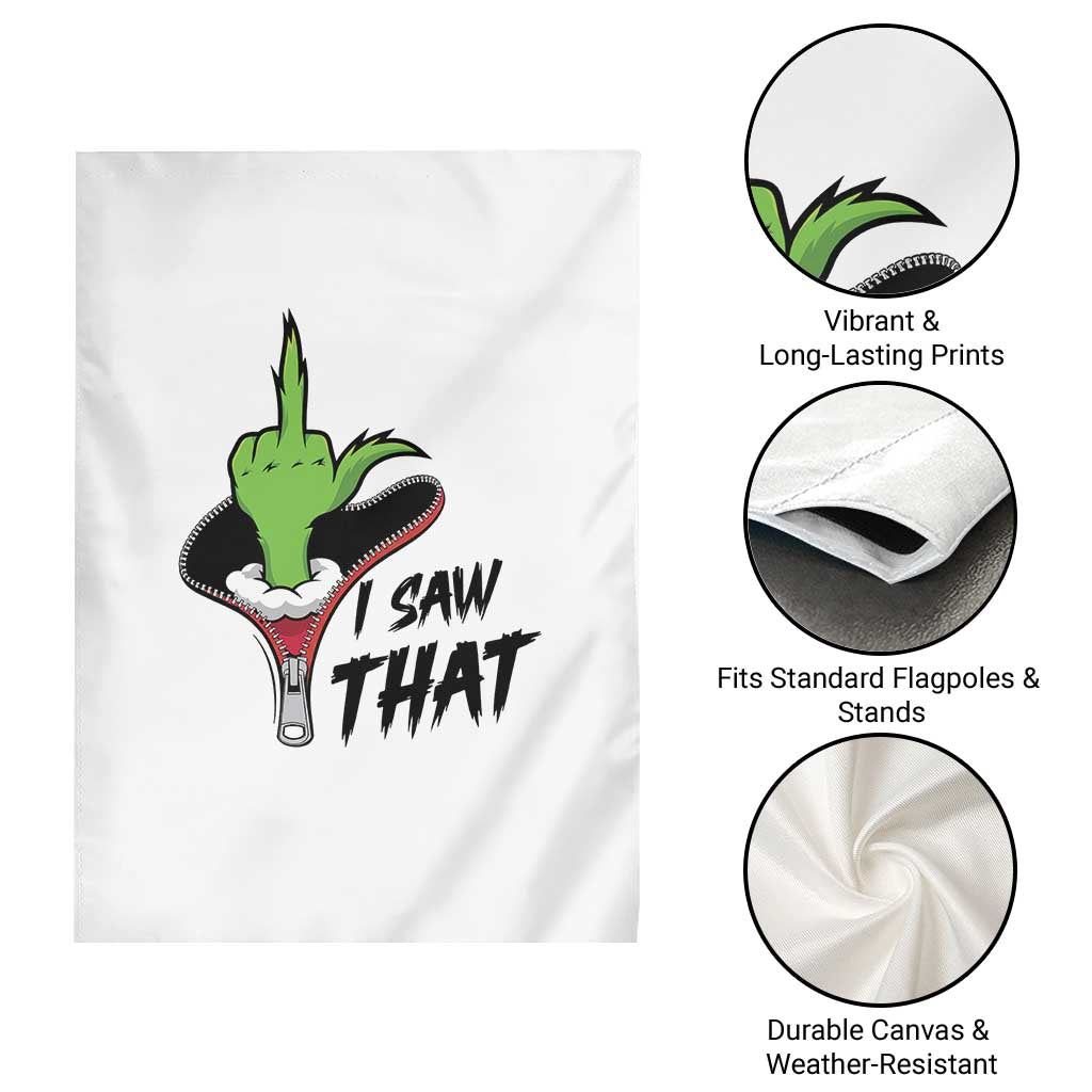 I Saw That Garden Flag Funny Elf Hand Christmas - Wonder Print Shop