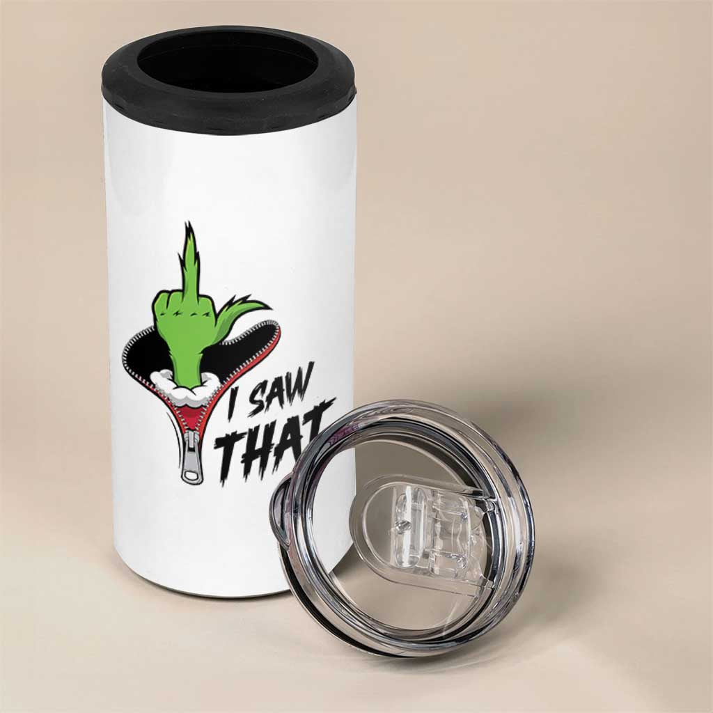 I Saw That 4 in 1 Can Cooler Tumbler Funny Elf Hand Christmas - Wonder Print Shop