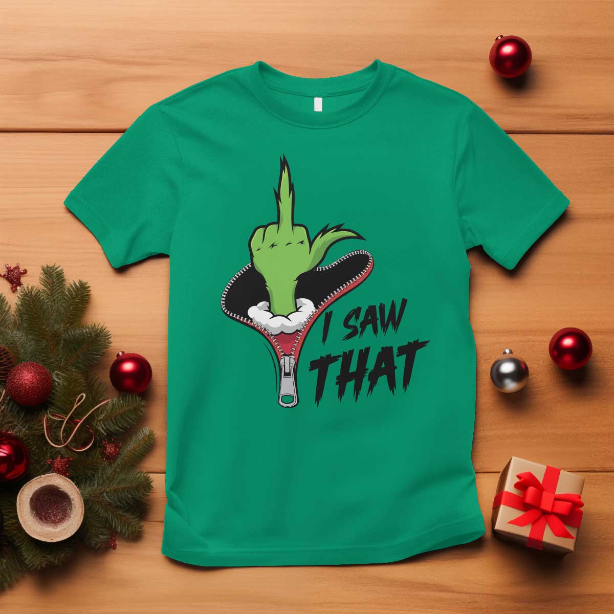I Saw That T Shirt Funny Elf Hand Christmas - Wonder Print Shop