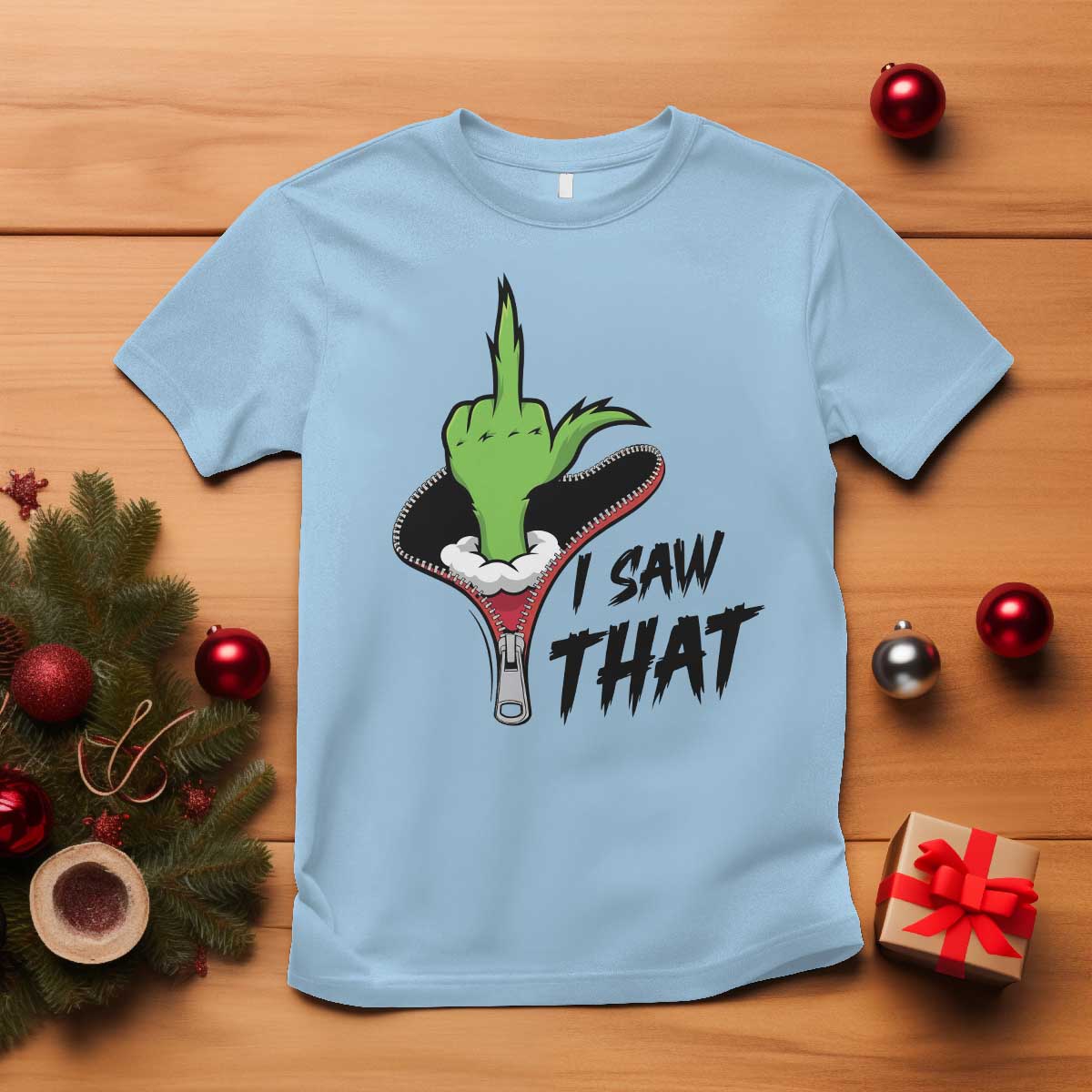 I Saw That T Shirt Funny Elf Hand Christmas - Wonder Print Shop