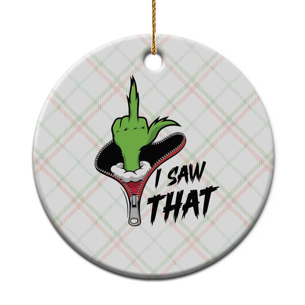 I Saw That Ceramic Ornament Funny Elf Hand Xmas - Wonder Print Shop