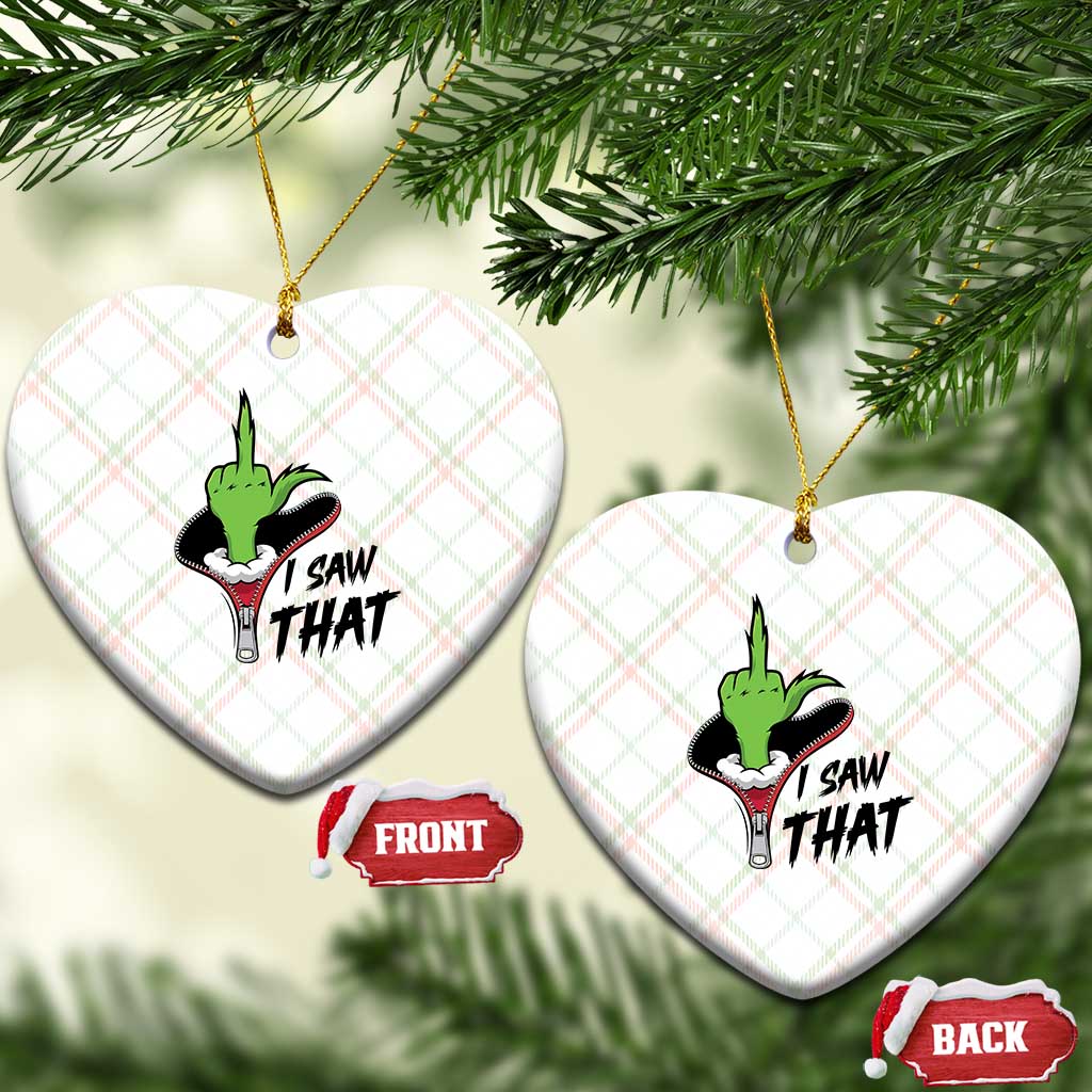 I Saw That Ceramic Ornament Funny Elf Hand Xmas - Wonder Print Shop