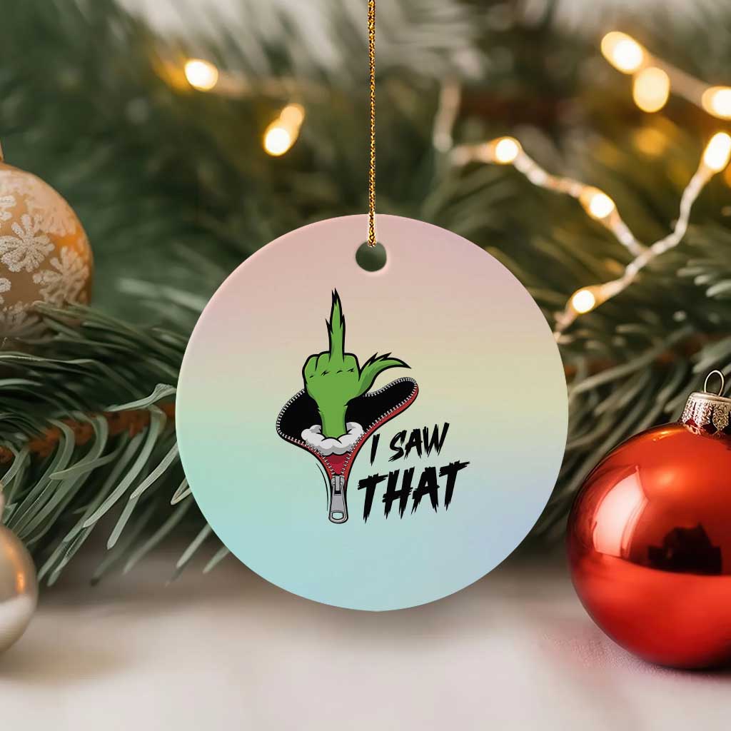 I Saw That Ceramic Ornament Funny Elf Hand Xmas - Wonder Print Shop