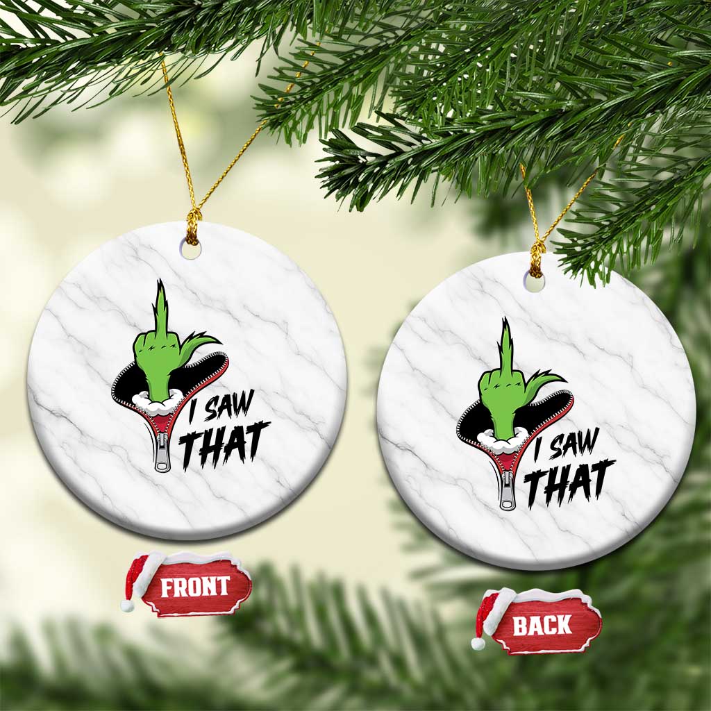 I Saw That Ceramic Ornament Funny Elf Hand Xmas - Wonder Print Shop