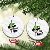 I Saw That Ceramic Ornament Funny Elf Hand Xmas - Wonder Print Shop