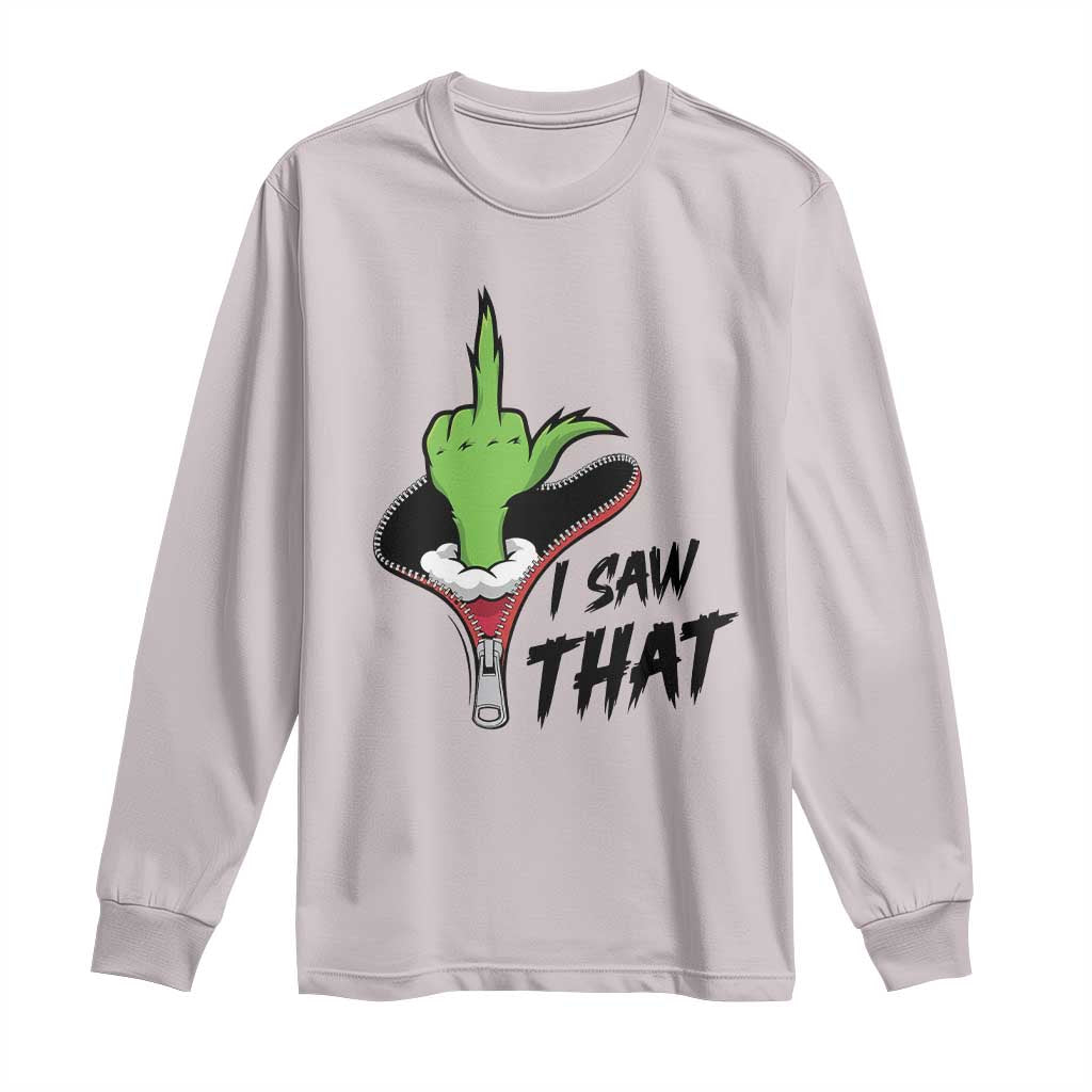 I Saw That Long Sleeve Shirt Funny Elf Hand Christmas - Wonder Print Shop