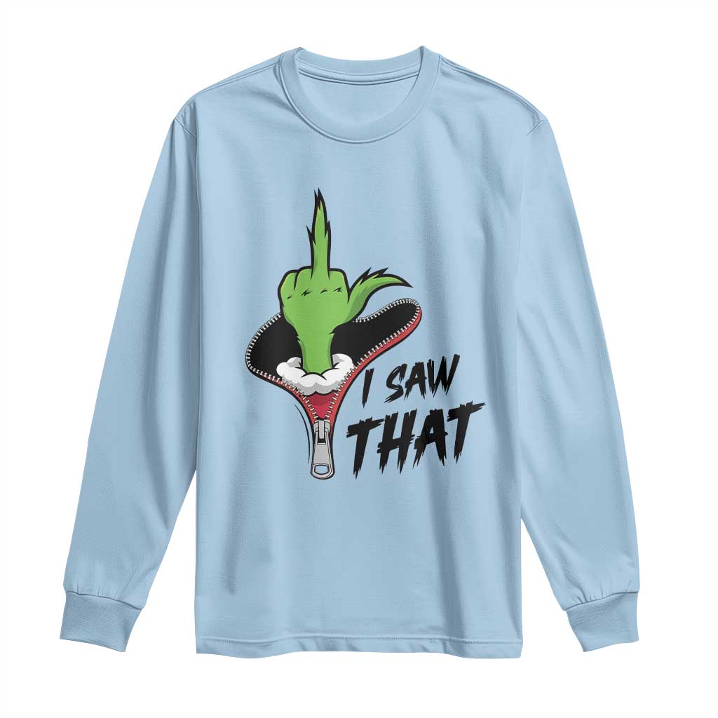 I Saw That Long Sleeve Shirt Funny Elf Hand Christmas - Wonder Print Shop