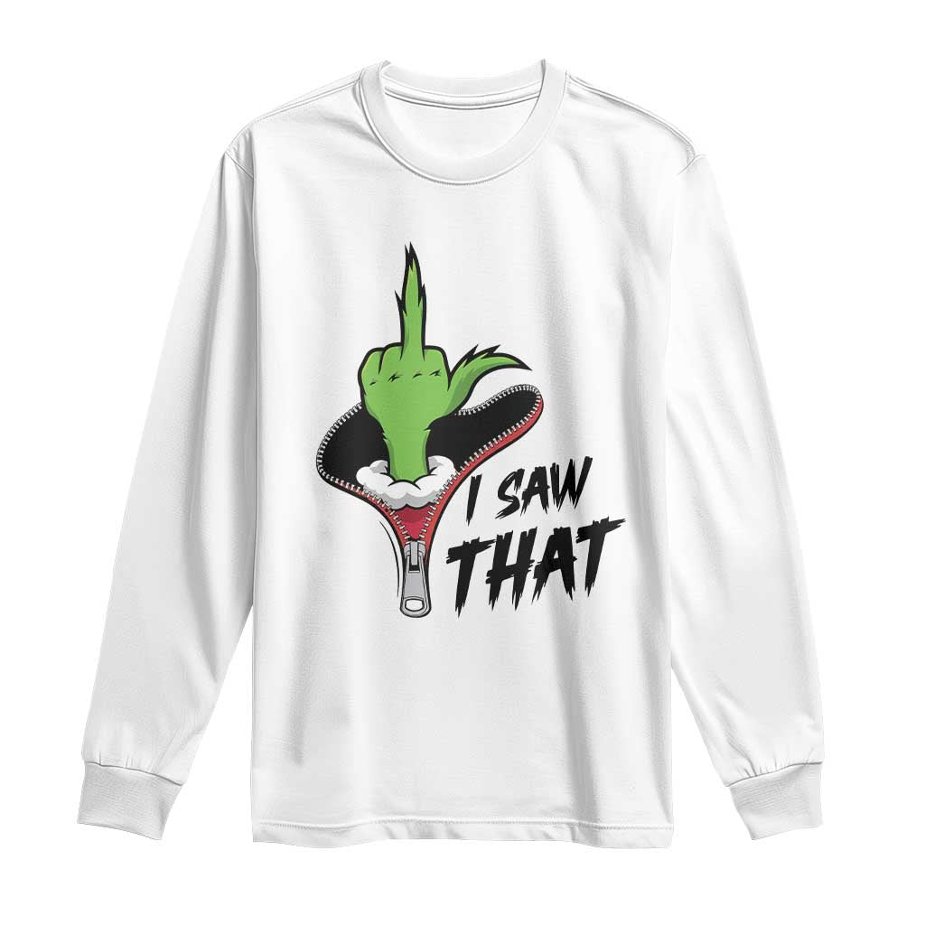 I Saw That Long Sleeve Shirt Funny Elf Hand Christmas - Wonder Print Shop