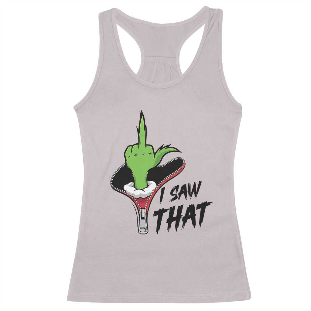 I Saw That Racerback Tank Top Funny Elf Hand Christmas - Wonder Print Shop