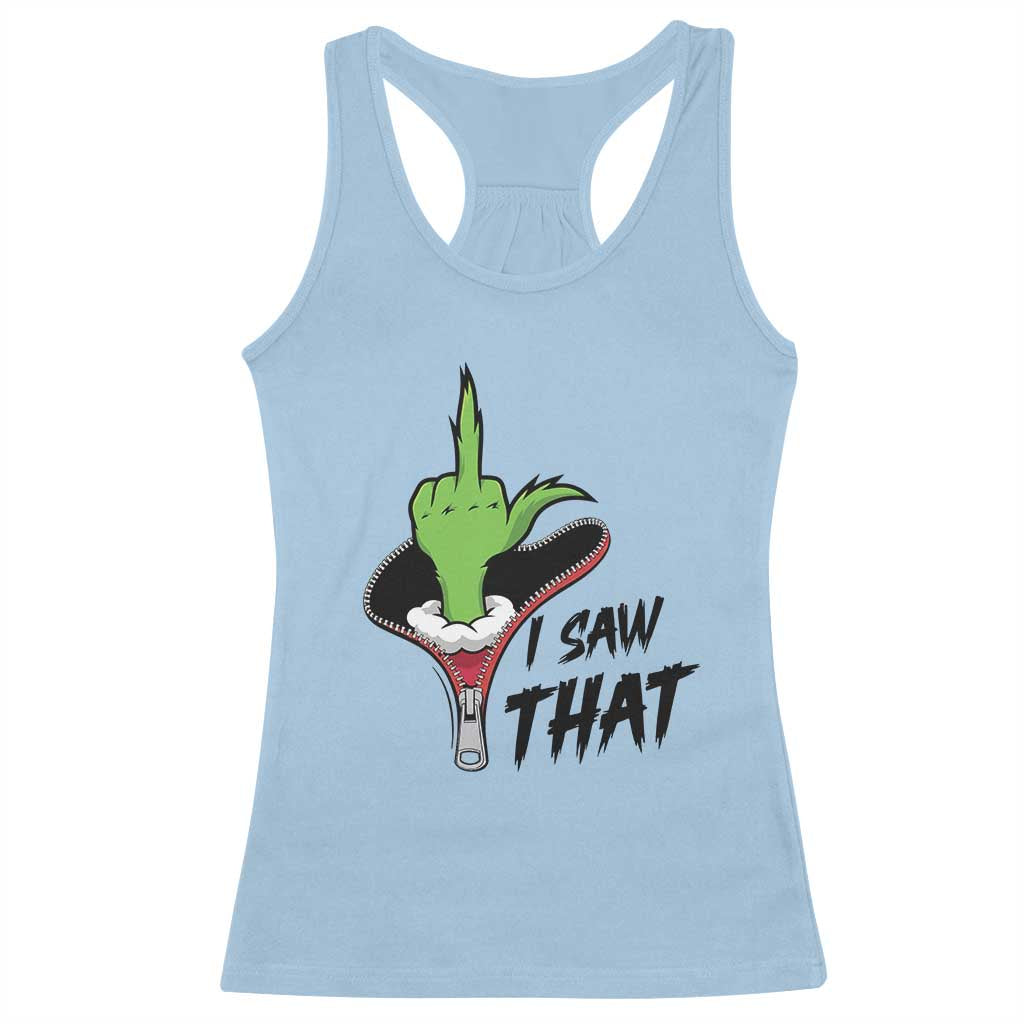 I Saw That Racerback Tank Top Funny Elf Hand Christmas - Wonder Print Shop