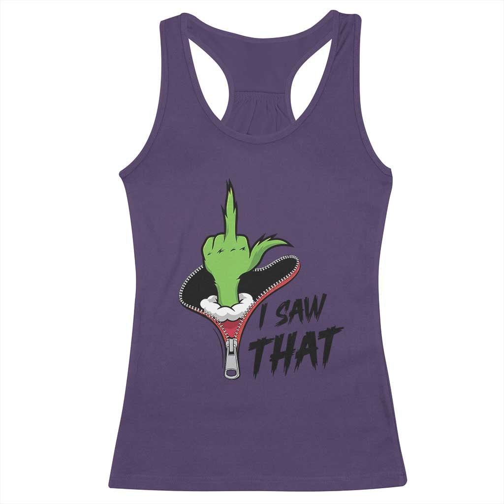 I Saw That Racerback Tank Top Funny Elf Hand Christmas - Wonder Print Shop