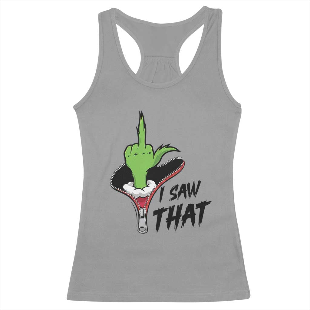 I Saw That Racerback Tank Top Funny Elf Hand Christmas - Wonder Print Shop