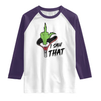 I Saw That Raglan Shirt Funny Elf Hand Christmas - Wonder Print Shop