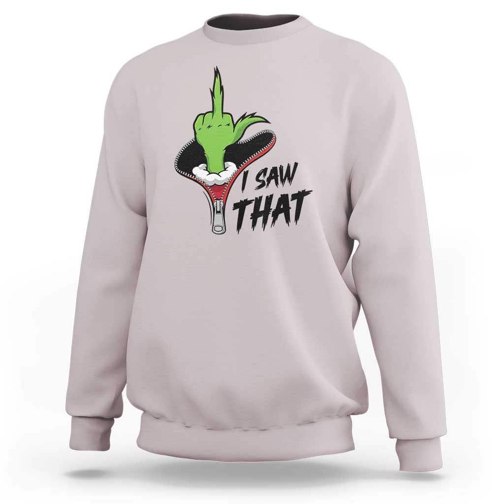 I Saw That Sweatshirt Funny Elf Hand Christmas - Wonder Print Shop