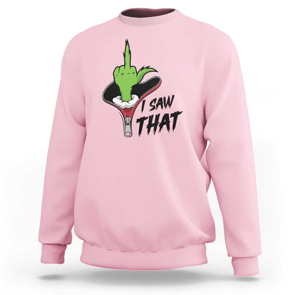 I Saw That Sweatshirt Funny Elf Hand Christmas - Wonder Print Shop