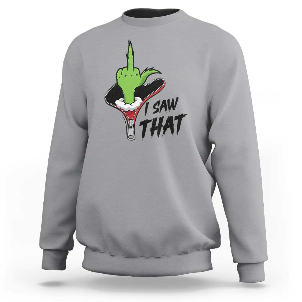 I Saw That Sweatshirt Funny Elf Hand Christmas - Wonder Print Shop