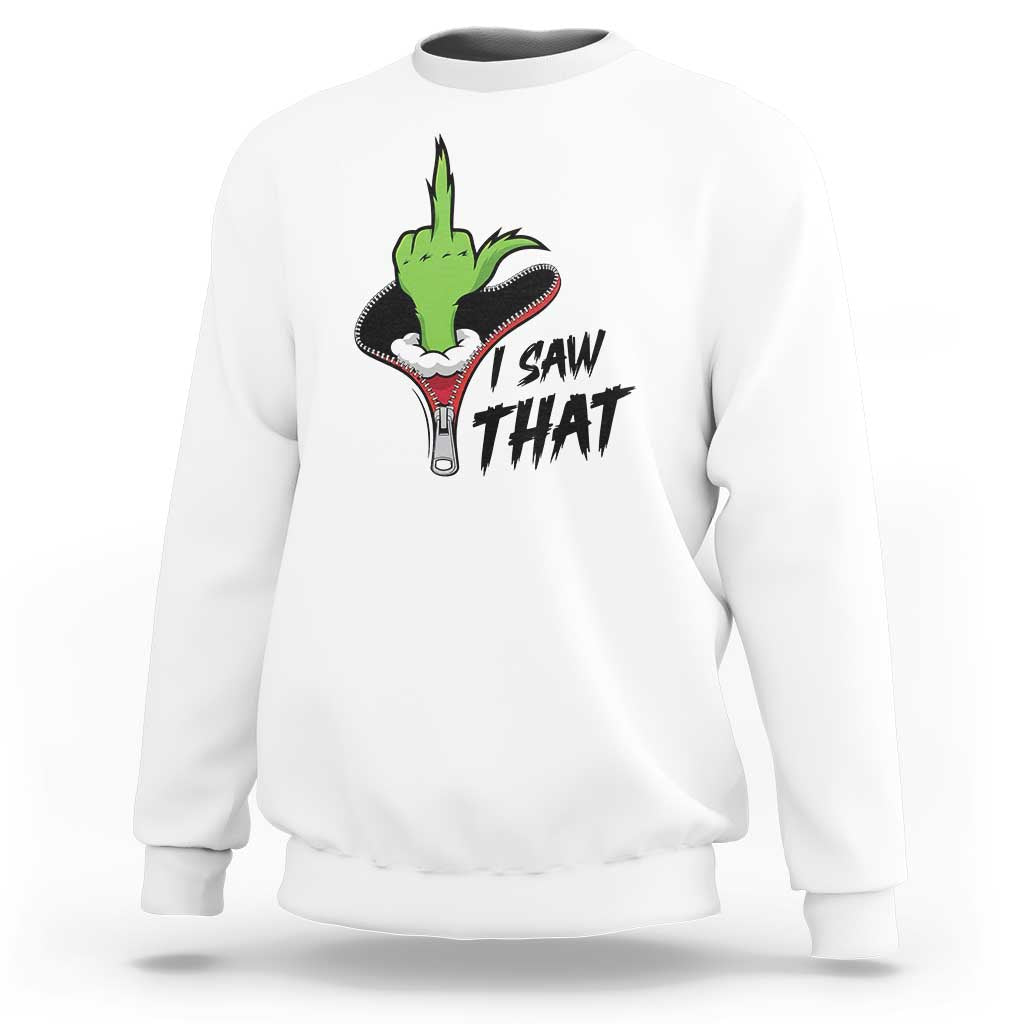 I Saw That Sweatshirt Funny Elf Hand Christmas - Wonder Print Shop