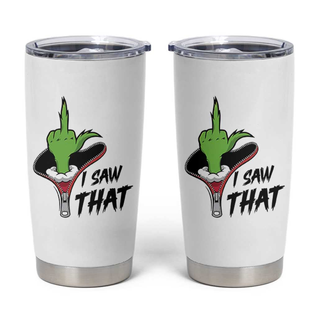 I Saw That Tumbler Cup Funny Elf Hand Christmas - Wonder Print Shop