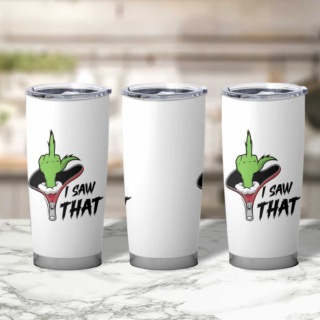 I Saw That Tumbler Cup Funny Elf Hand Christmas - Wonder Print Shop