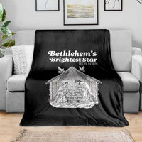 Nativity Scene Throw Blanket Brightest Star of Bethlehem He Is Born Christian Christmas - Wonder Print Shop