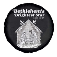 Nativity Scene Spare Tire Cover Brightest Star of Bethlehem He Is Born Christian Christmas - Wonder Print Shop