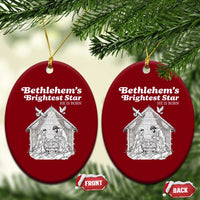 Nativity Scene Ceramic Ornament Brightest Star of Bethlehem He Is Born Christian Xmas - Wonder Print Shop
