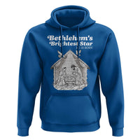 Nativity Scene Hoodie Brightest Star of Bethlehem He Is Born Christian Christmas - Wonder Print Shop