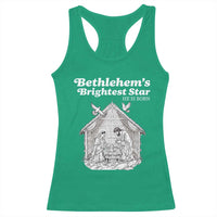 Nativity Scene Racerback Tank Top Brightest Star of Bethlehem He Is Born Christian Christmas - Wonder Print Shop