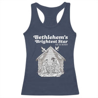 Nativity Scene Racerback Tank Top Brightest Star of Bethlehem He Is Born Christian Christmas - Wonder Print Shop