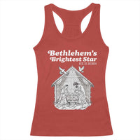 Nativity Scene Racerback Tank Top Brightest Star of Bethlehem He Is Born Christian Christmas - Wonder Print Shop