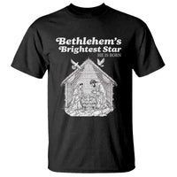 Nativity Scene T Shirt Brightest Star of Bethlehem He Is Born Christian Christmas - Wonder Print Shop