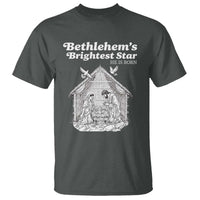 Nativity Scene T Shirt Brightest Star of Bethlehem He Is Born Christian Christmas - Wonder Print Shop