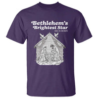 Nativity Scene T Shirt Brightest Star of Bethlehem He Is Born Christian Christmas - Wonder Print Shop
