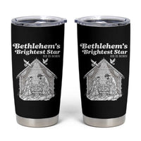 Nativity Scene Tumbler Cup Brightest Star of Bethlehem He Is Born Christian Christmas - Wonder Print Shop