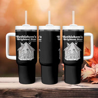 Nativity Scene Tumbler With Handle Brightest Star of Bethlehem He Is Born Christian Christmas - Wonder Print Shop