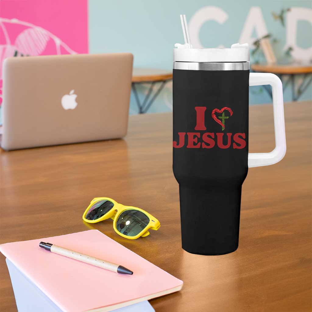 Jesus Christian Tumbler With Handle Religious Faith Inspirational Bible Verse - Wonder Print Shop