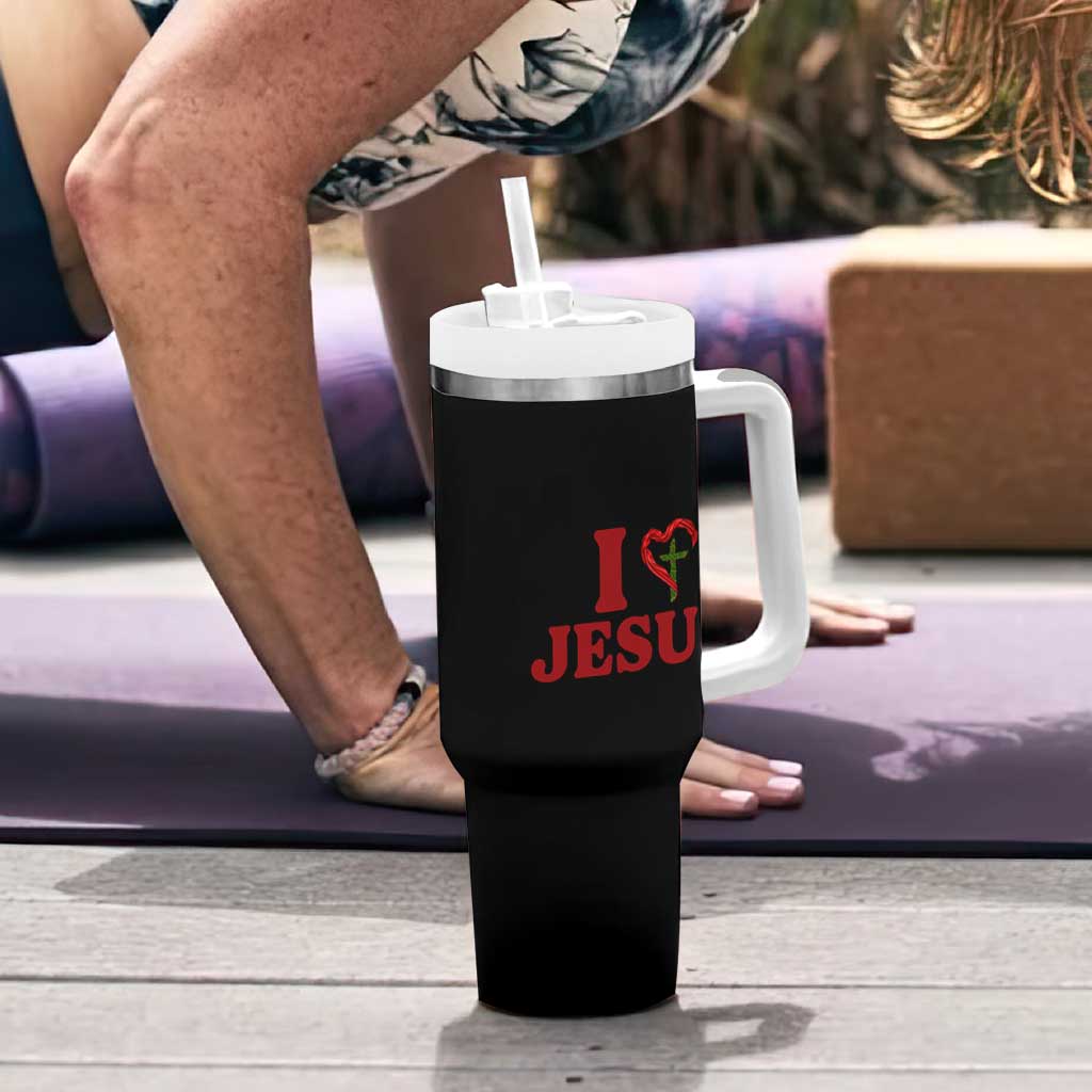 Jesus Christian Tumbler With Handle Religious Faith Inspirational Bible Verse - Wonder Print Shop
