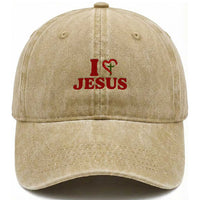 Jesus Christian Washed Cotton Baseball Cap Religious Faith Inspirational Bible Verse