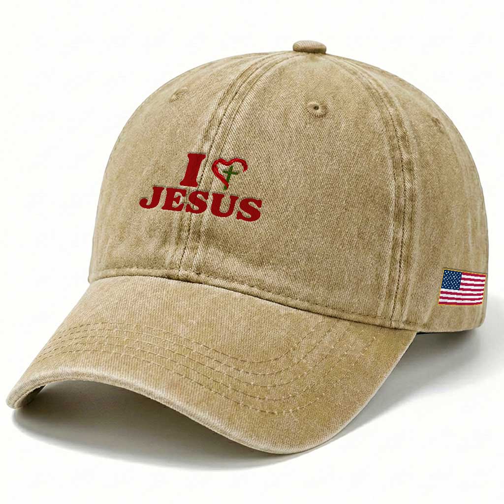 Jesus Christian Washed Cotton Baseball Cap Religious Faith Inspirational Bible Verse