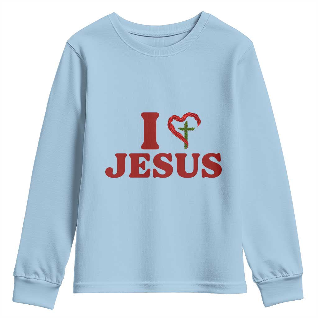 Jesus Christian Youth Sweatshirt Religious Faith Inspirational Bible Verse - Wonder Print Shop