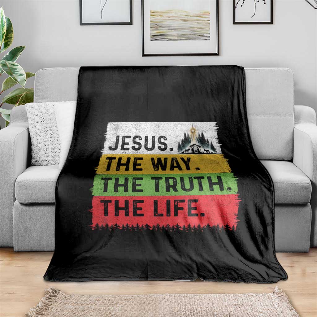 Jesus Christian Throw Blanket The Way The Truth The Life Nativity Scene - Wonder Print Shop