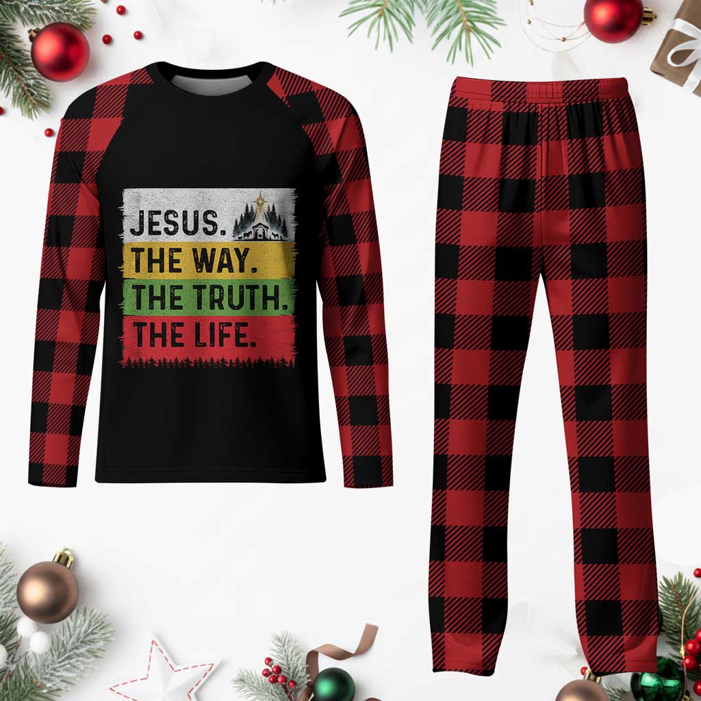 Jesus Christian Plaid Pajama Set The Way The Truth The Life Nativity Scene - Wonder Print Shop
