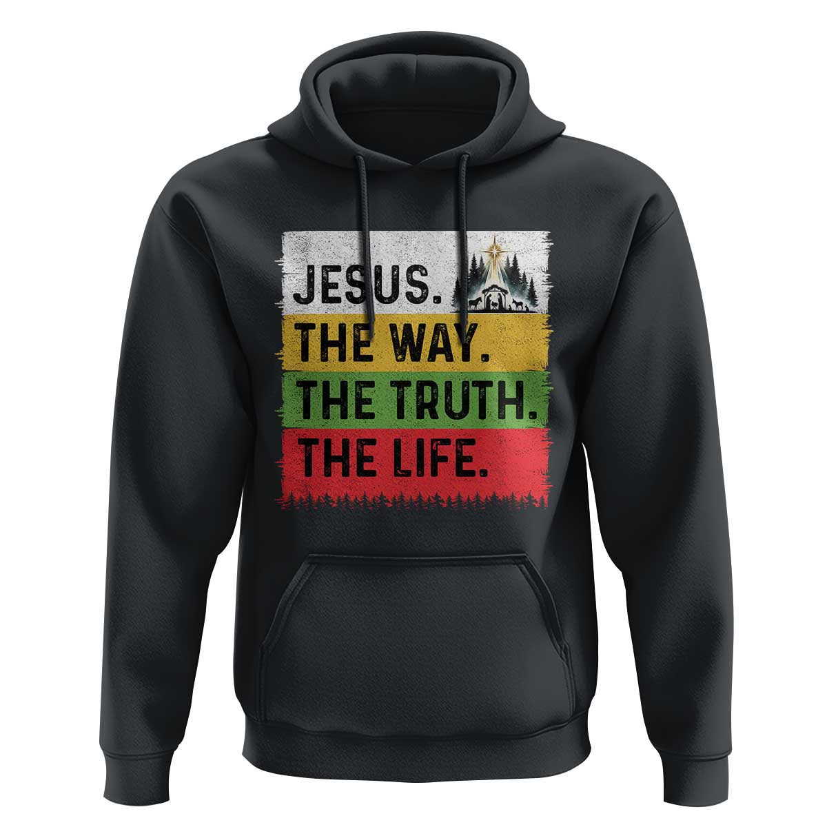 Jesus Christian Hoodie The Way The Truth The Life Nativity Scene - Wonder Print Shop